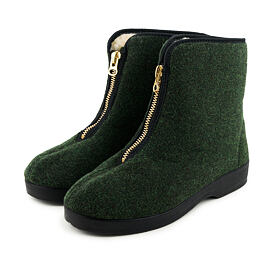 Calduccole da uomo in lana di pecora, verde