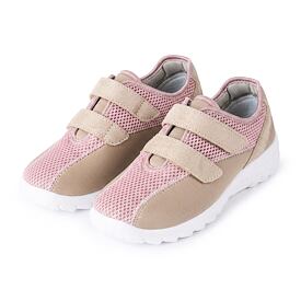 Sneakers traspiranti da donna con gel e velcro, beige-rosa