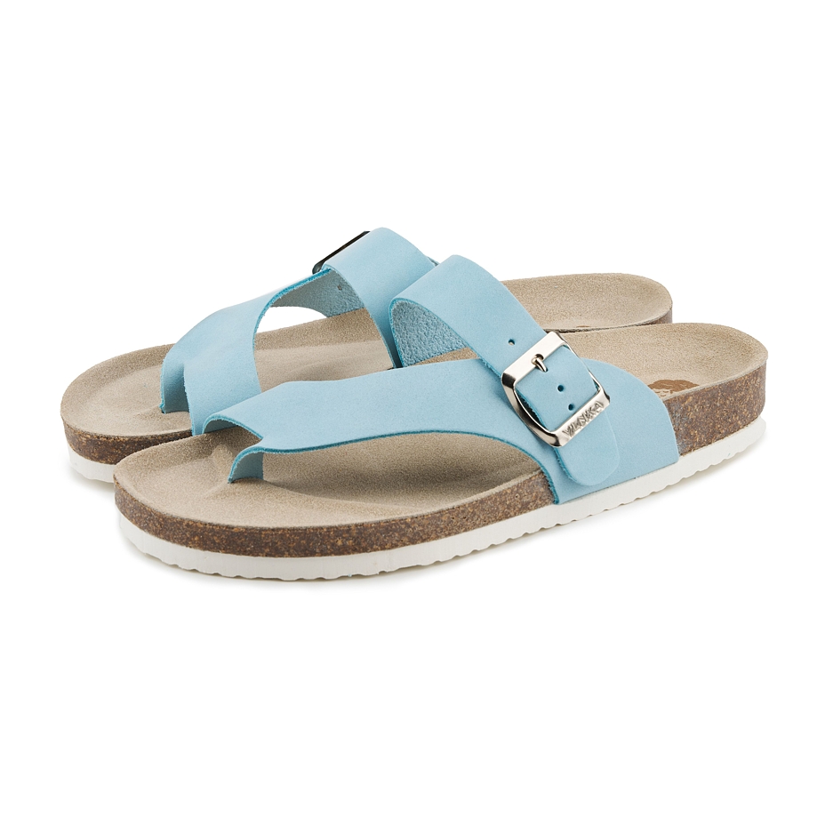 Scarpe anatomiche slip-on da donna blu in sughero Vanda