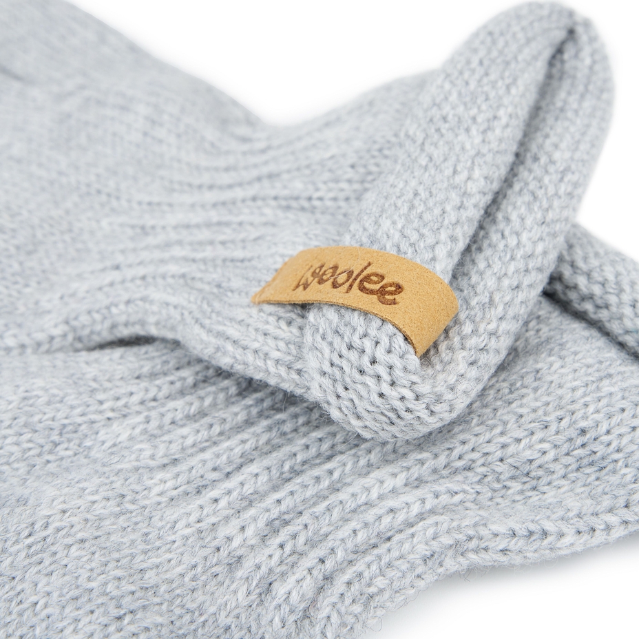 Guanti da bambino in lana Merino grigio chiaro