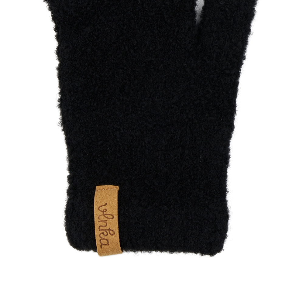 Guanti per bambini con dita in lana di pecora Vlnka R06 neri