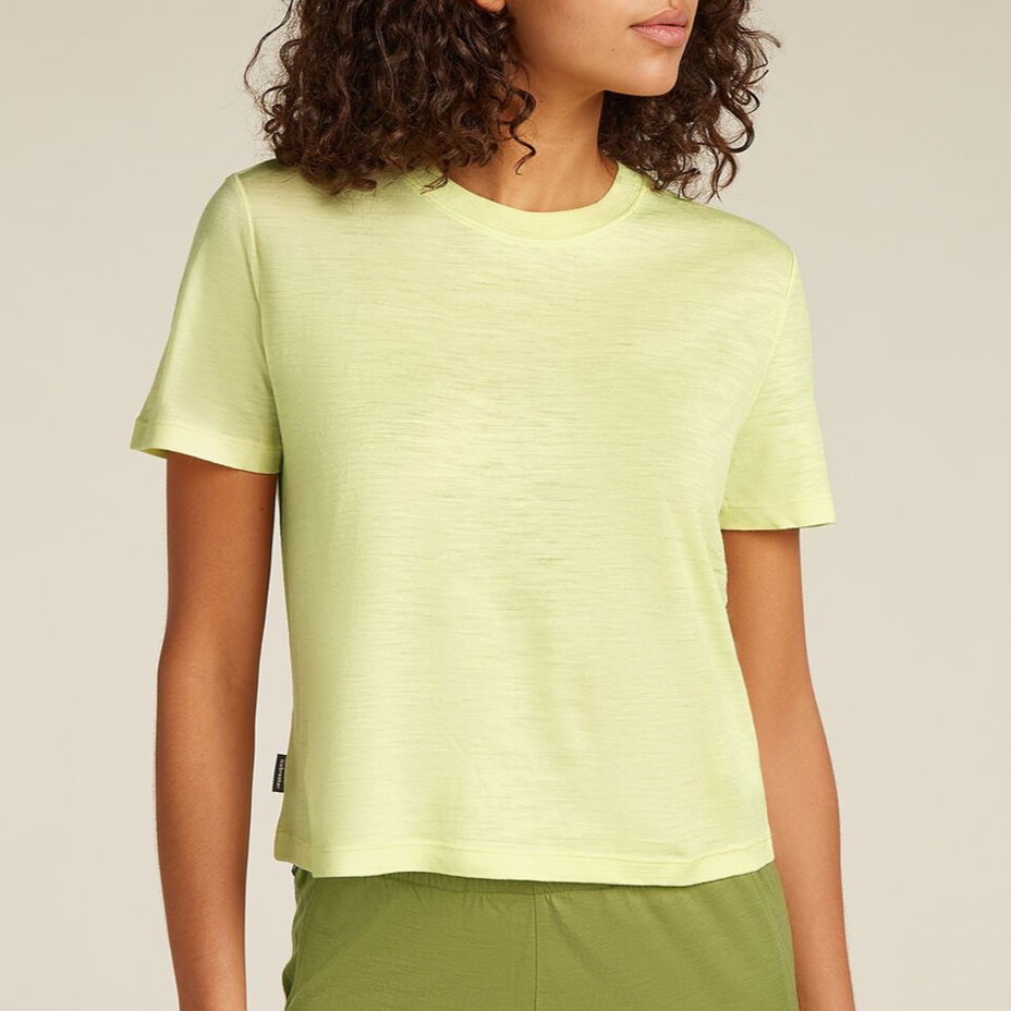 Maglietta da donna Merino Blend 150 Tech Lite SS Crop Tee Icebreaker Citrine