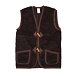 Gilet in lana di pecora con bottoni marrone scuro