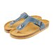 Infradito da donna in pelle con suola in sughero Lea blu